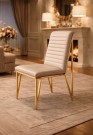 Barcelona stol - Beige & Gull - Syntetisk skinn thumbnail