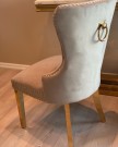 Paris stol - Grå italiensk fløyel & Gull rustfritt stål ben thumbnail
