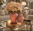 Glamour Urne/Vase- Rosa & gull -H 37 cm thumbnail