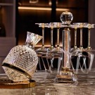 Crystalline vinglass m krystaller - 6 glasser inkl stativet - Gull  thumbnail