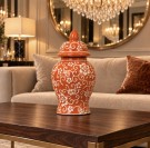 Ember vase/urne - Orange & Hvit - M thumbnail