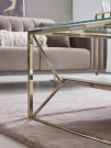Louis sofabord - 100*100 cm - Hvit stein - Gull rustfritt stål  thumbnail