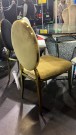 Phoenix stol - Grønn italiensk fløyel & Gull rustfritt stål ben thumbnail