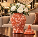 Ember vase/urne - Orange & Hvit - H 65 cm thumbnail