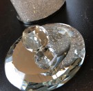 Crystalline oppevaringskrukke sett til te, sukker og kaffe med krystaller-Sølv-3 stk- Ø10, H14 cm  thumbnail