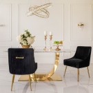 Las Vegas spisebord - 160 cm - Hvit stein plate & Gull understell i rustfritt stål thumbnail