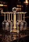 Crystalline vinglass m krystaller - 6 glasser inkl stativet - Gull  thumbnail