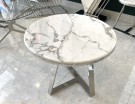 Manhattan sofabord inkl sidebord - Hvit stein & Sølv rustfritt stål understell thumbnail
