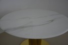 New York spisebord - Ø 130 cm - Ekte hvit marmorplate & Gull understell i rustfritt stål thumbnail