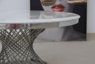 Milano sofabord - hvit stein plate & Sølv rustfritt stål thumbnail