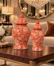 Ember vase/urne - Orange & Hvit - M thumbnail