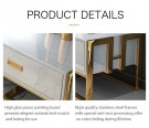 Levin tv bord- Sort & gull - Rustfritt stål - 200 cm  thumbnail