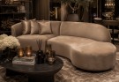 BAX SOFA - Taupe velour & Sort ben thumbnail