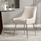 Vianne stol - Beige velour & Sølv rustfritt stål bein thumbnail