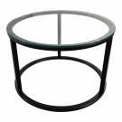 Oslo sofabord -2 stk Ø 80 og 60 cm - Herdet klart glass & Sort understell thumbnail