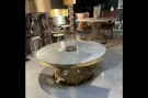 Milano sofabord -Hvit stein plate  & Gull rustfritt stål  thumbnail