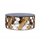California  sofabord - 100x45 cm - Sort marmor/gull understell thumbnail