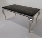 Houston spisebord - 180 cm - Sort stein & Sølv understell thumbnail