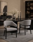 Copenhagen stol - Grå linen stoff - Sort treverk thumbnail