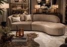 BAX SOFA - Taupe velour & Sort ben thumbnail