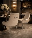 Vianne stol - Beige velour & Sølv rustfritt stål bein thumbnail
