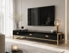 Levin tv bord- Sort & gull - Rustfritt stål - 200 cm  thumbnail