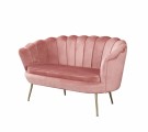 Paris sofa i rosa italiensk fløyel & Gull rustfritt ben thumbnail
