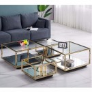 Emori sofabord - 4 deler - Gull rustfritt stål - Firkantet thumbnail