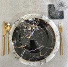 New York middagstallerken-M kant i 24 karat gull- sort - Ø 26 cm  thumbnail