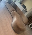 BAX SOFA - Khaki velour & Sort ben thumbnail