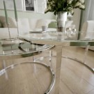 Oslo sofabord -2 stk Ø 80 og 60 cm - klart herdet glass & Sølv understell thumbnail