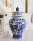 Glamour Urne/Vase - H 37 cm - Hvit og blå - Dragon thumbnail