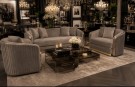 Chloe Sofagruppe 3+2+1 Seters – Grå velour &  Gold Rustfritt Stål thumbnail