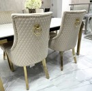 Mallorca stol – Beige velour & Gull rustfritt stål - Klassisk ring bak thumbnail