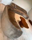 BAX SOFA - Khaki velour & Sort ben thumbnail