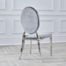 Phoenix stol i grå italiensk fløyel & Sølv rustfritt stål ben thumbnail
