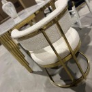 New York stol - Lys beige boucle & Gull rustfritt stål thumbnail