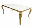 Houston spisebord - 180 cm - Ekte hvit marmorplate & Gull understell thumbnail