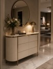 Barcelona skjenk - Beige treverk & Gull rustfritt stål  thumbnail