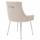 Vianne stol - Beige velour & Sølv rustfritt stål bein thumbnail