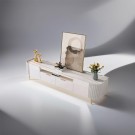 El Salvador tv bord - 200 cm - Ivory treverk & Gull rustfritt stål  thumbnail