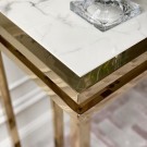 Lion konsollbord - Gull rustfritt stål & Hvit marmorplate - 120 cm thumbnail