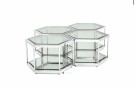 Emori sofabord - 4 deler - Sølv rustfritt stål thumbnail