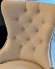 Paris stol - Lys beige italiensk fløyel& Sølv rustfritt stål ben thumbnail