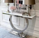 Ellington konsolbord - L 120- Hvit marmor plate & sølv understell thumbnail