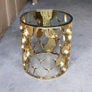 California sidebord-Glasstopp (herdet glass) med gull understell thumbnail
