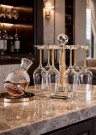 Crystalline vinglass m krystaller - 6 glasser inkl stativet - Gull  thumbnail
