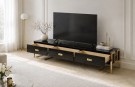 Levin tv bord- Sort & gull - Rustfritt stål - 200 cm  thumbnail
