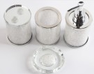 Crystalline 4- delers sett med baderomstilbehør- Sølv- Glass& K9 krystaller thumbnail