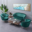 Paris sofa i grønn italiensk fløyel & Gull rustfritt ben thumbnail